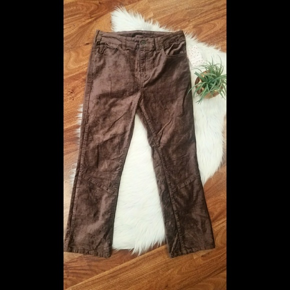 Free People taupe velvet cropped pants - Picture 5 of 8